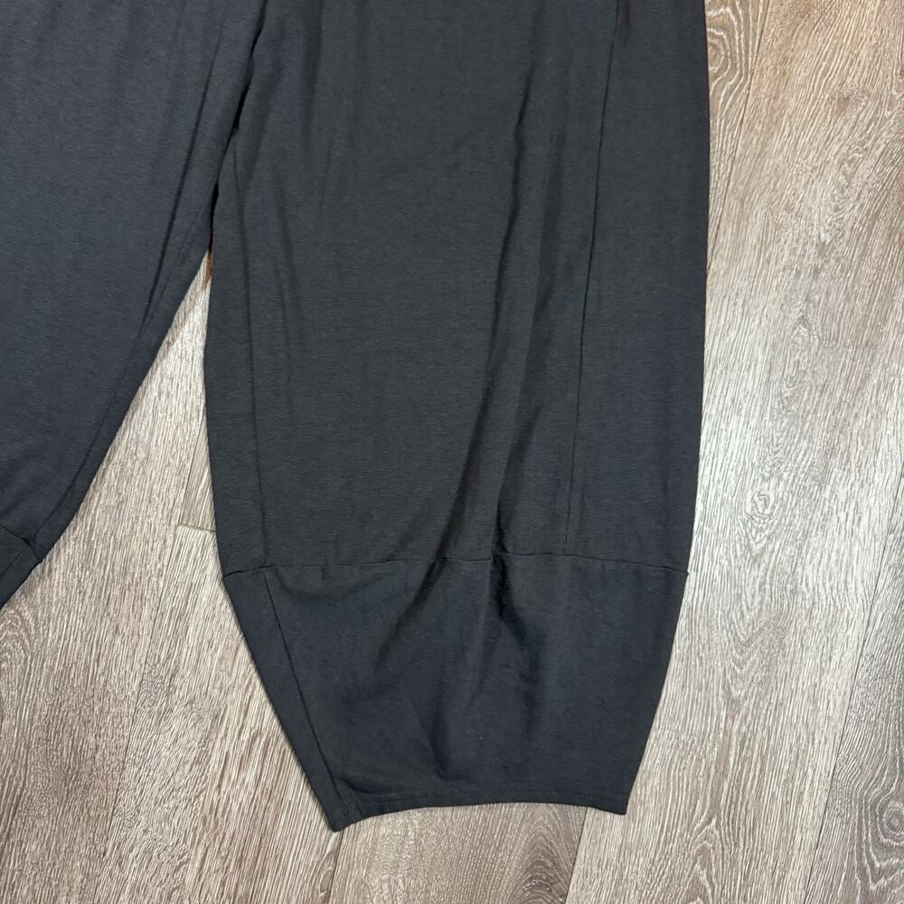 Lisa Bayne Black Bamboo Cotton Blend Cropped Harem Pants Medium Made in USA - Picture 4 of 13